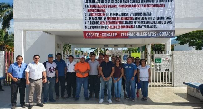 Trabajadores de Cecyte en Quintana Roo se suman a paro nacional
