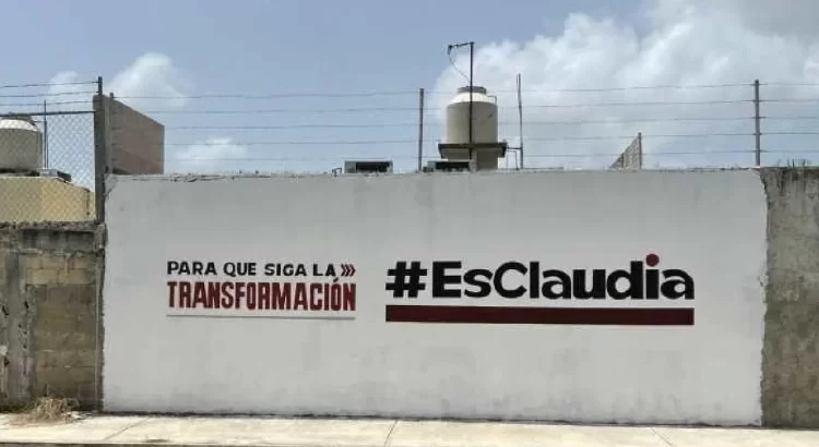 Retiran pintas de las bardas que promocionan a Claudia Sheinbaum en Quintana Roo