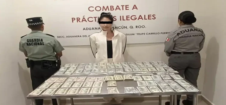 Detienen a extrajera con casi 90 mil dólares en el aeropuerto de Tulum
